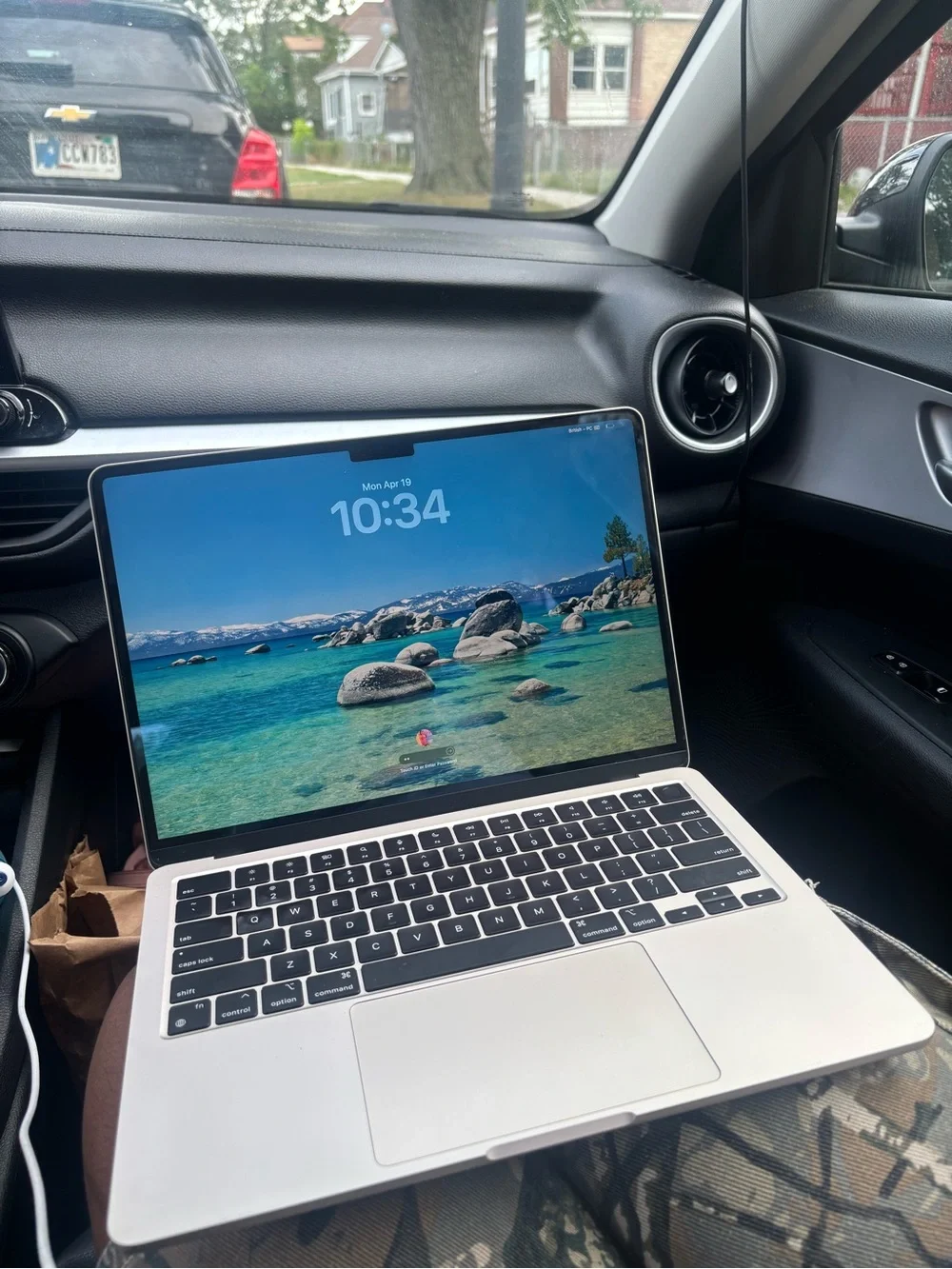 MacBook Air screen showing system info